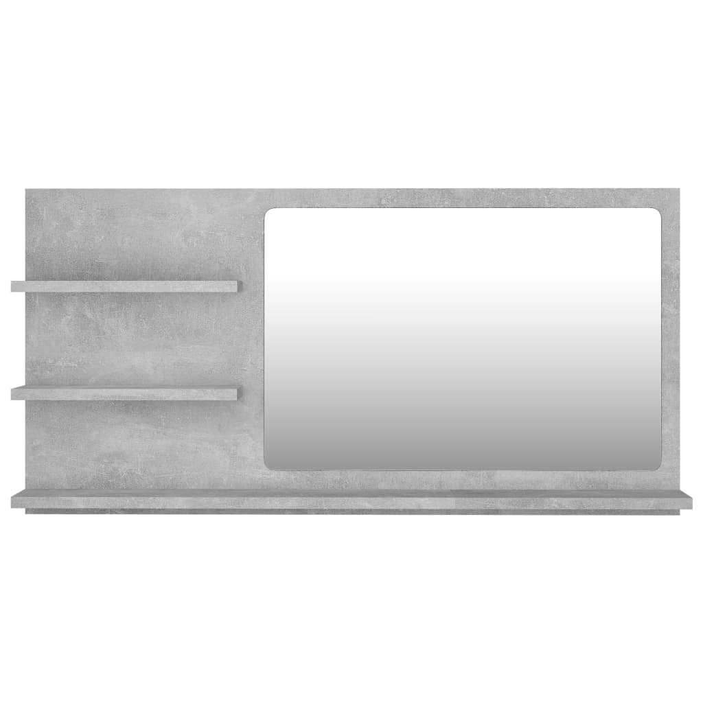 Specchio da Bagno Grigio Cemento 90x10,5x45 cm in Truciolato 805019