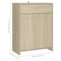 Armadio da Bagno Rovere Sonoma 60x33x80 cm in Truciolato 805027