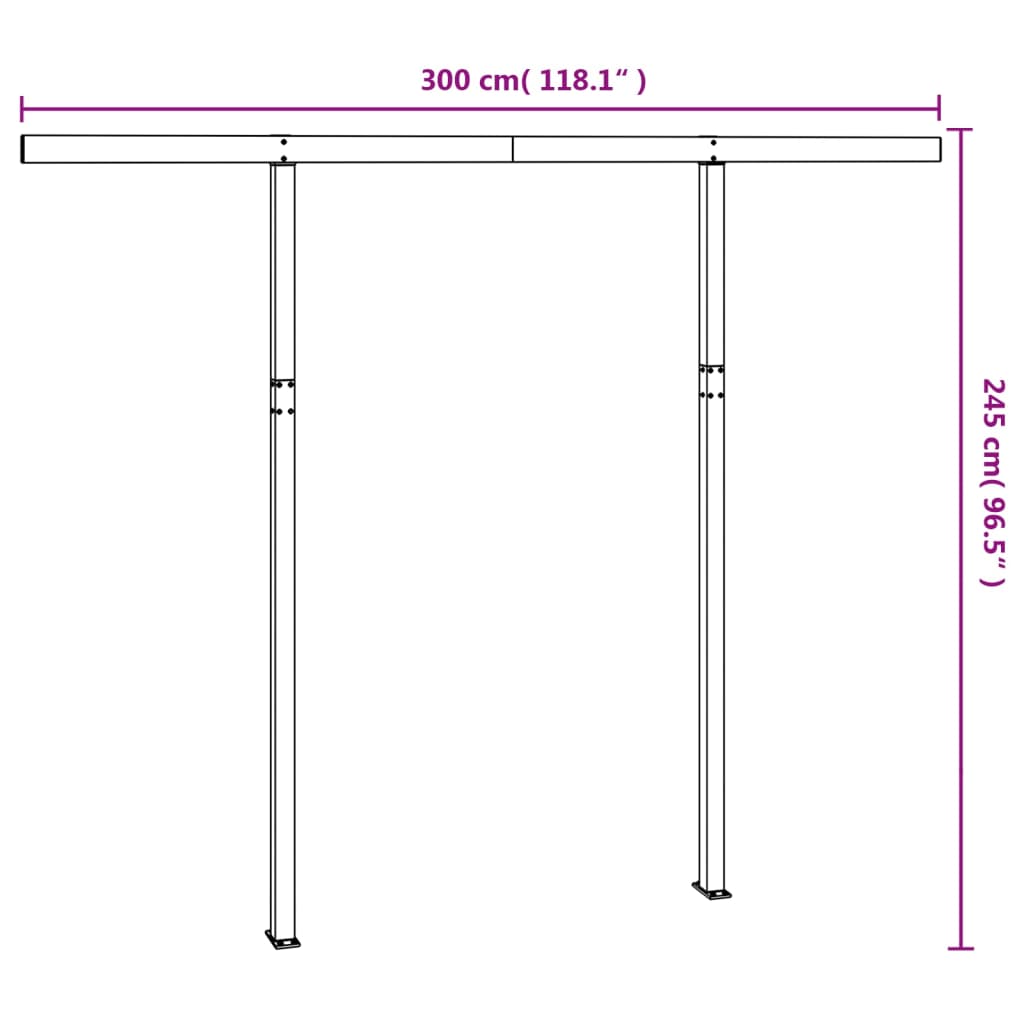 Set Pali per Tenda da Sole Bianco 300x245 cm Ferro 315093