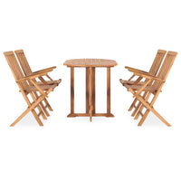 Set da Pranzo da Giardino 5 pz Pieghevole in Massello di Teak 3059975