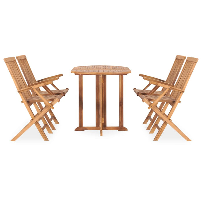 Set da Pranzo da Giardino 5 pz Pieghevole in Massello di Teak 3059975