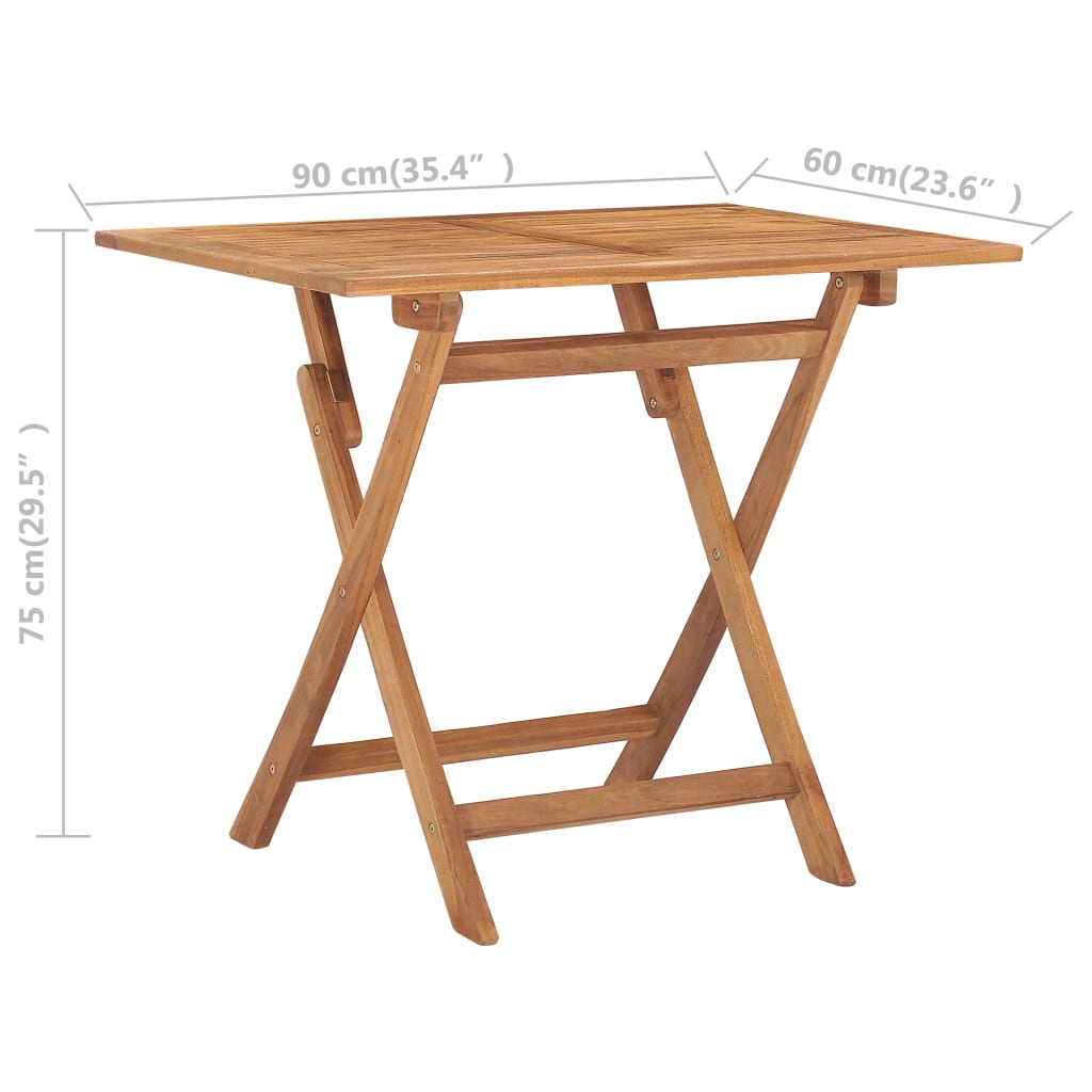 Set da Pranzo da Giardino 5 pz Pieghevole in Massello di Teak cod mxl 56077