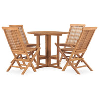 Set da Pranzo da Giardino 5 pz Pieghevole in Massello di Teak cod mxl 40823