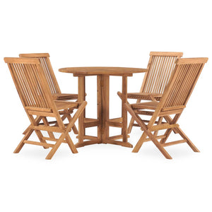 Set da Pranzo da Giardino 5 pz Pieghevole in Massello di Teak cod mxl 40823