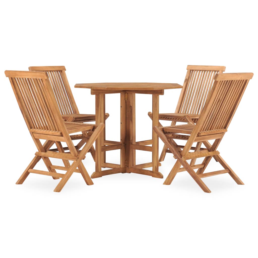 Set da Pranzo da Giardino 5 pz Pieghevole in Massello di Teak cod mxl 35434