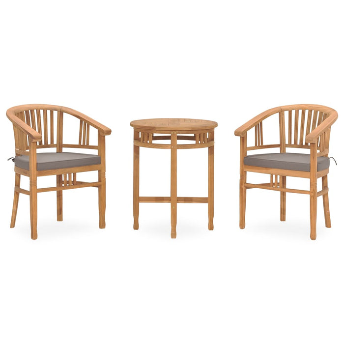 Set da Pranzo da Giardino 3 pz con Cuscini in Massello di Teak cod mxl 39201