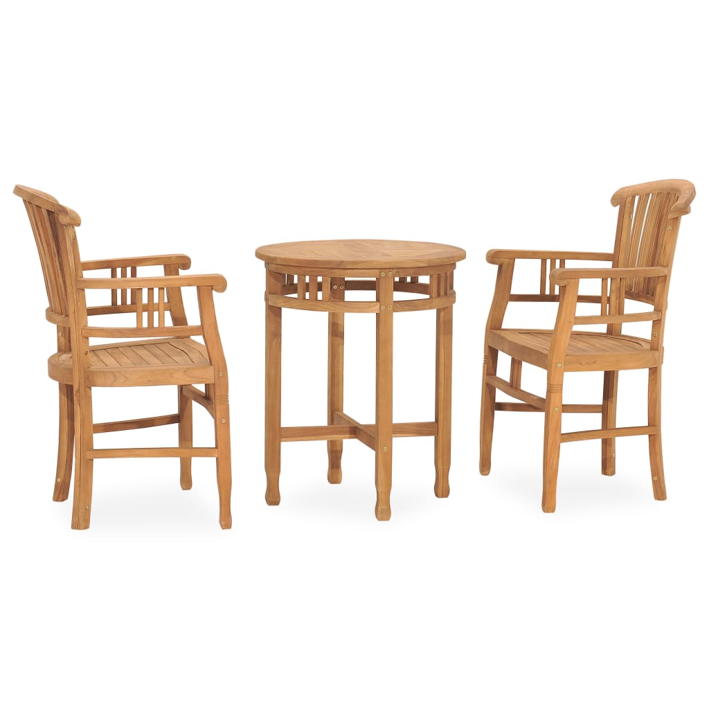 Set da Pranzo da Giardino 3 pz in Legno Massello di Teak cod mxl 37792