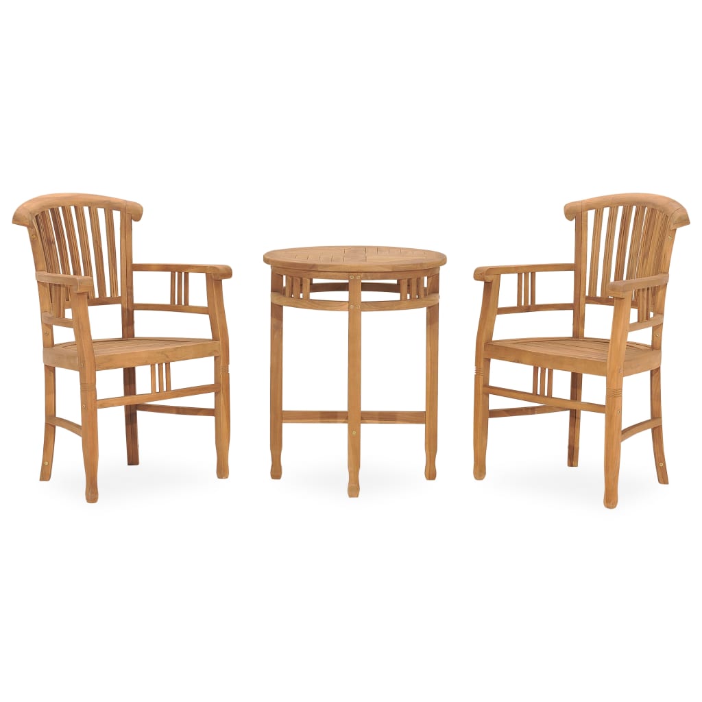 Set da Pranzo da Giardino 3 pz in Legno Massello di Teak cod mxl 37792