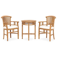 Set da Pranzo da Giardino 3 pz con Cuscini in Massello di Teak cod mxl 39481