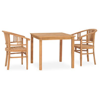 Set da Pranzo da Giardino 3 pz in Legno Massello di Teakcod mxl 69415