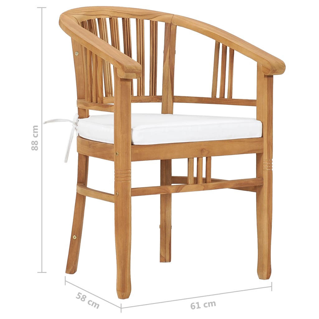 Set da Pranzo da Giardino 3 pz con Cuscini in Massello di Teak cod mxl 35521