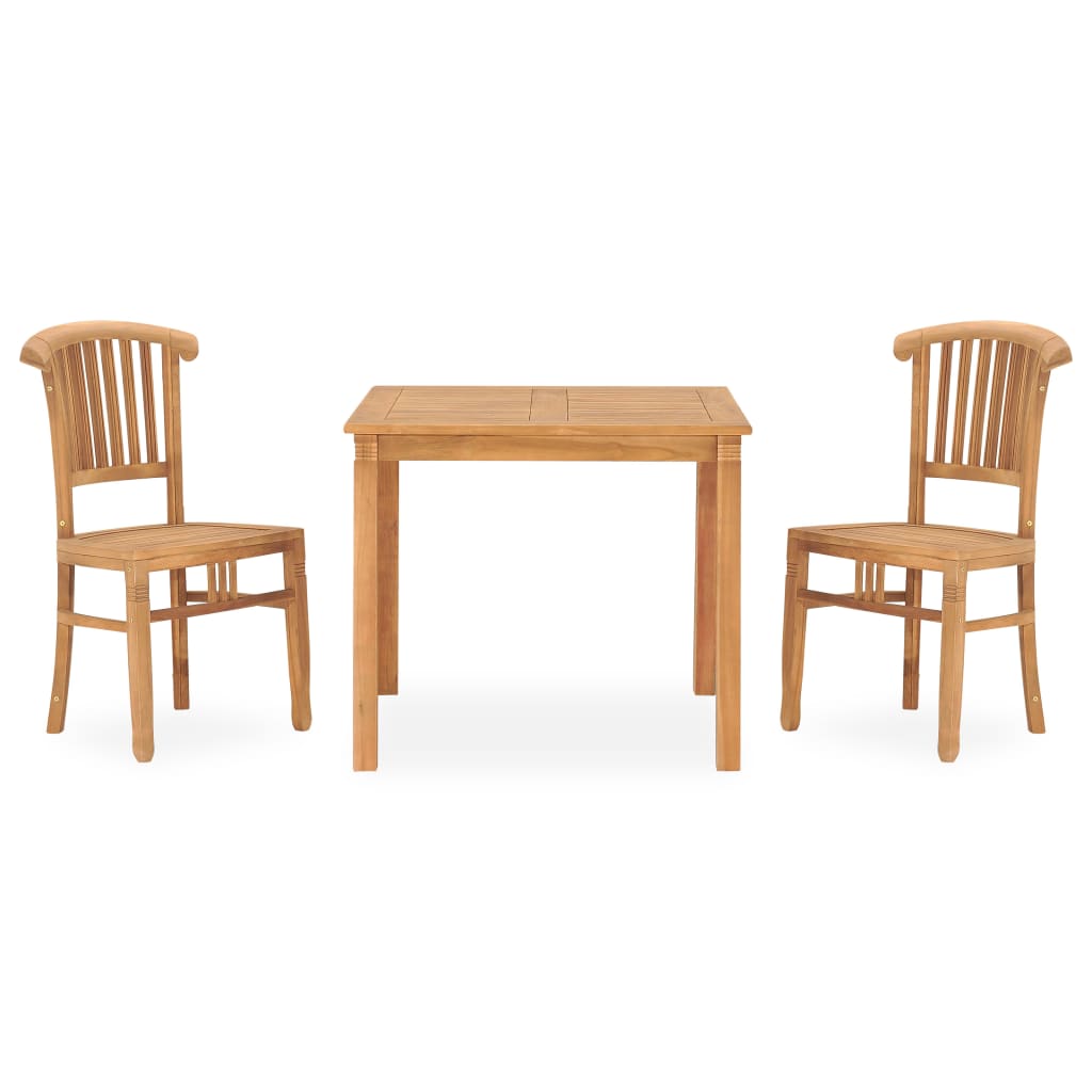 Set da Pranzo da Giardino 3 pz in Legno Massello di Teak cod mxl 55581