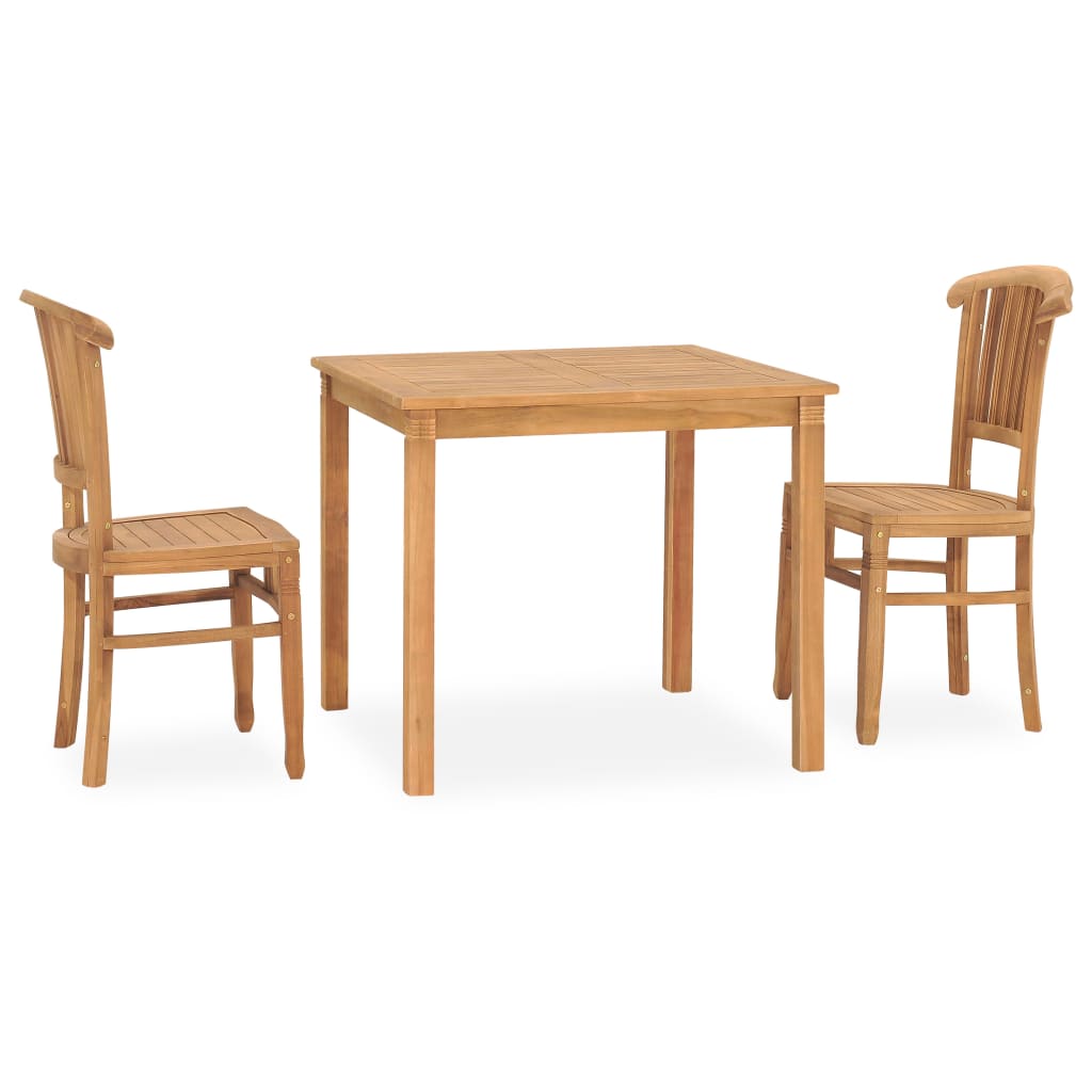 Set da Pranzo da Giardino 3 pz in Legno Massello di Teak cod mxl 55581