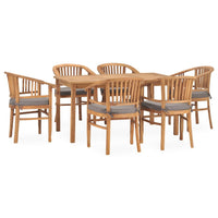 Set da Pranzo da Giardino 7 pz con Cuscini in Legno di Teak 3060021