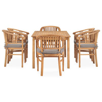 Set da Pranzo da Giardino 7 pz con Cuscini in Legno di Teak 3060021