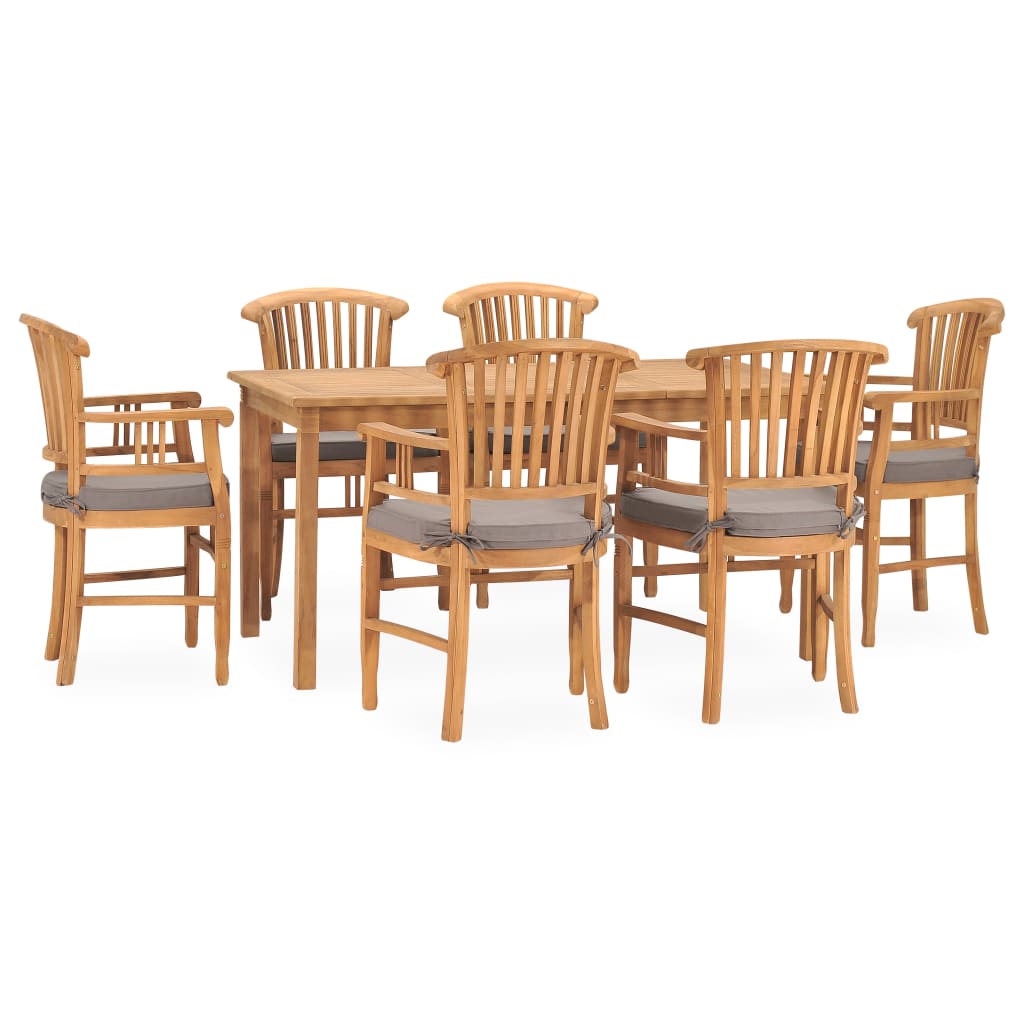 Set da Pranzo da Giardino 7 pz con Cuscini in Legno di Teak 3060027