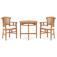 Set da Pranzo da Giardino 3 pz con Cuscini in Legno di Teak cod mxl 31011