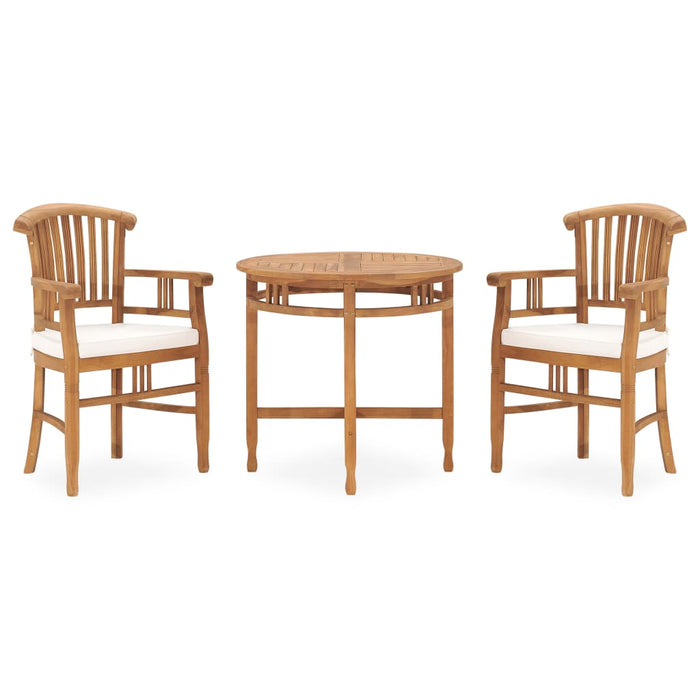 Set da Pranzo da Giardino 3 pz con Cuscini in Legno di Teak cod mxl 31011