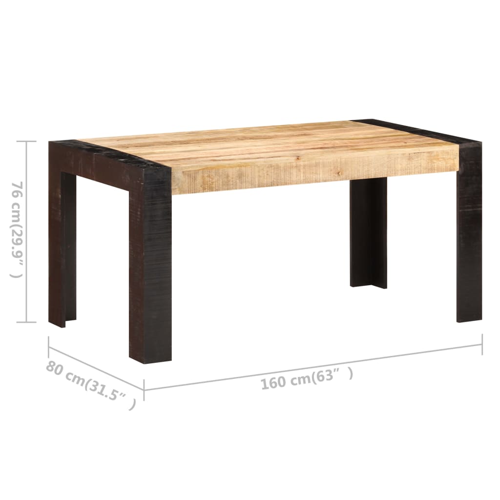 Tavolo da Pranzo 160x80x76 cm in Legno Massello di Mango 3060199