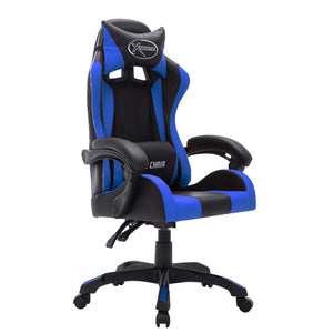 Sedia da Gaming con Luci a LED RGB Blu e Nera in Similpelle 287996