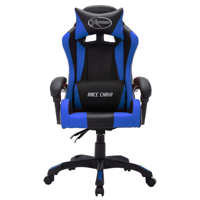 Sedia da Gaming con Luci a LED RGB Blu e Nera in Similpelle 287996