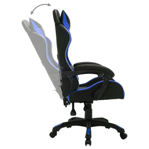 Sedia da Gaming con Luci a LED RGB Blu e Nera in Similpelle 287996