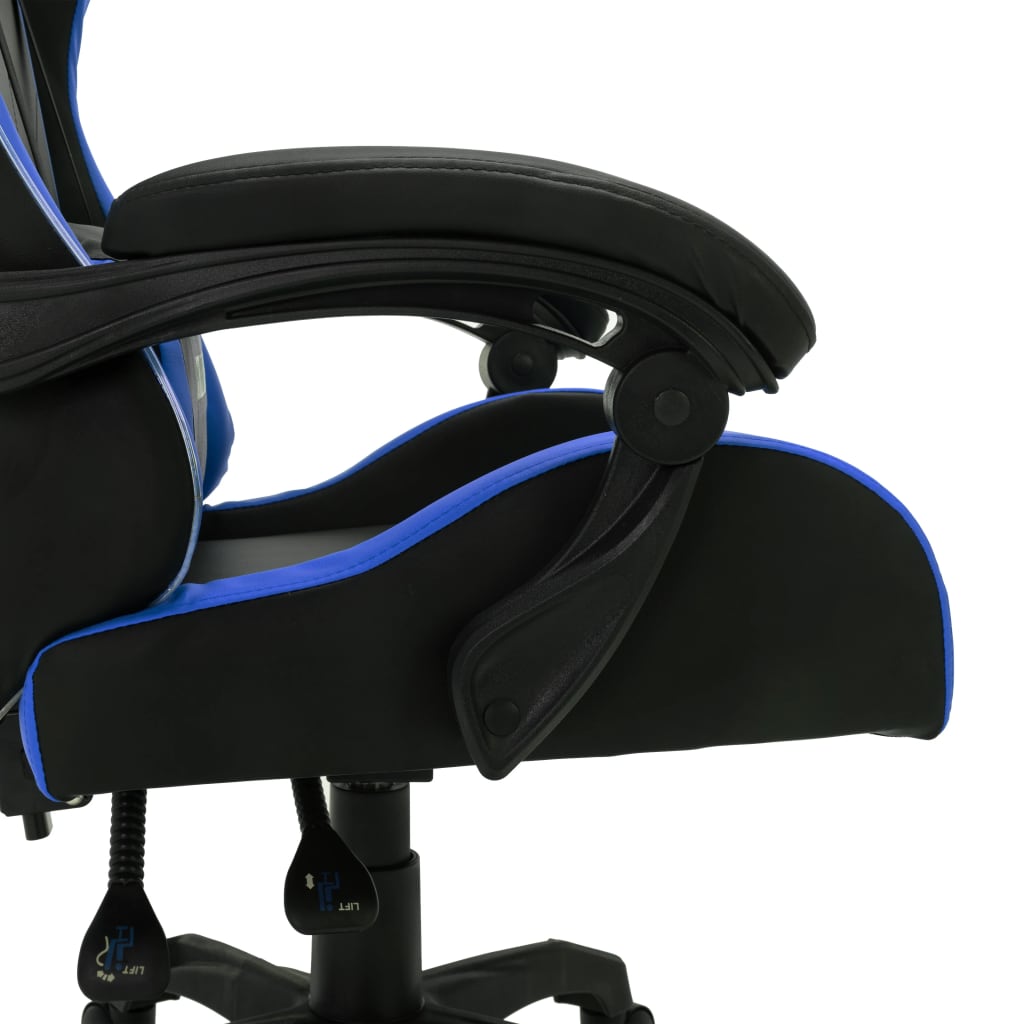 Sedia da Gaming con Luci a LED RGB Blu e Nera in Similpelle 287996