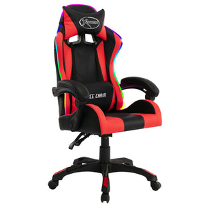 Sedia da Gaming con Luci a LED RGB Rossa e Nera in Similpelle 287997