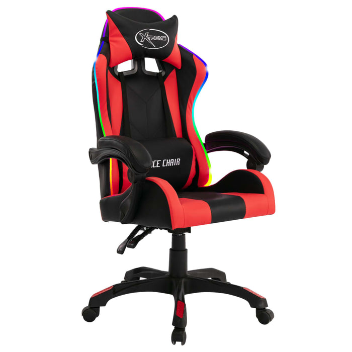 Sedia da Gaming con Luci a LED RGB Rossa e Nera in Similpelle 287997