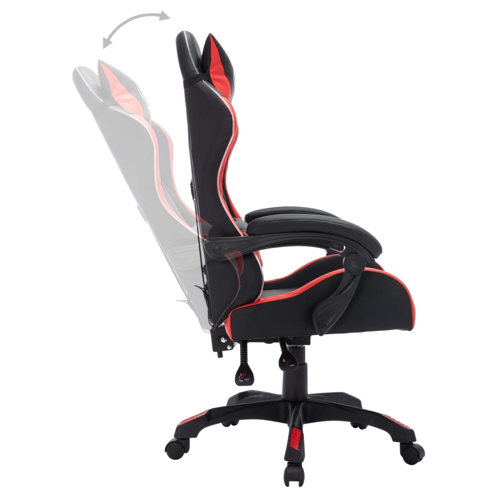 Sedia da Gaming con Luci a LED RGB Rossa e Nera in Similpelle 287997