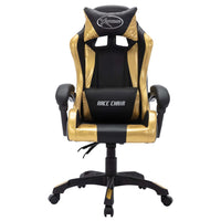 Sedia da Gaming con Luci a LED RGB Oro e Nera in Similpelle cod mxl 7566