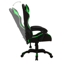 Sedia da Gaming con Luci a LED RGB Verde e Nera in Similpelle 287999