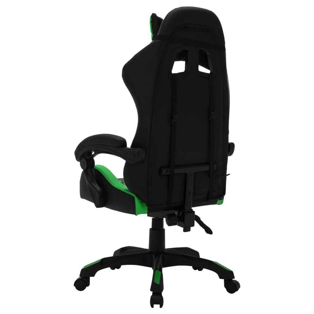 Sedia da Gaming con Luci a LED RGB Verde e Nera in Similpelle 287999