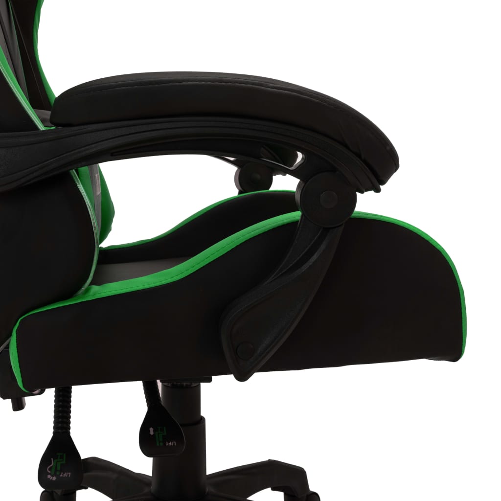 Sedia da Gaming con Luci a LED RGB Verde e Nera in Similpelle 287999