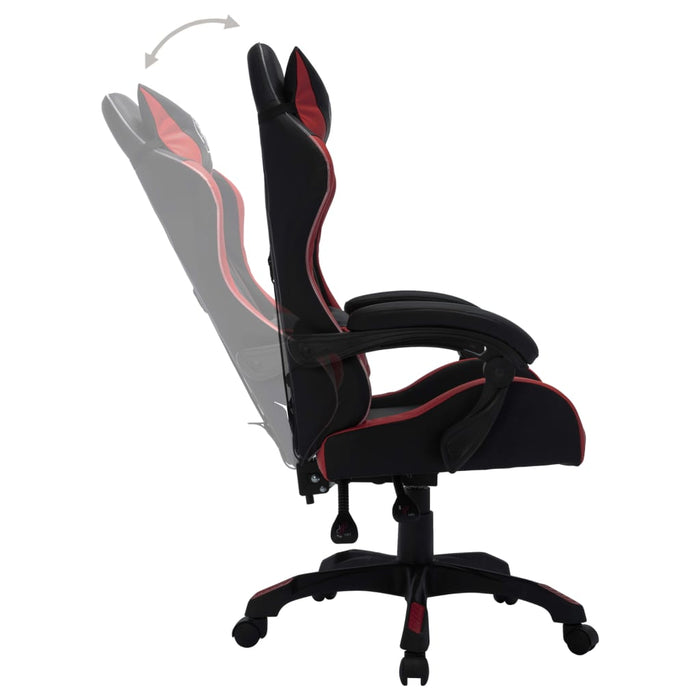 Sedia da Gaming con Luci a LED RGB Rosso Vino e Nera Similpelle 288003