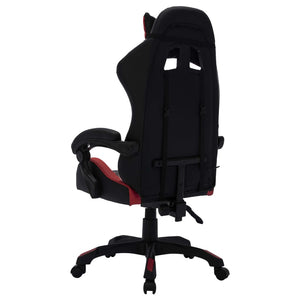 Sedia da Gaming con Luci a LED RGB Rosso Vino e Nera Similpelle 288003