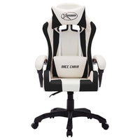 Sedia da Gaming con Luci a LED RGB Bianca e Nera in Similpelle 288005