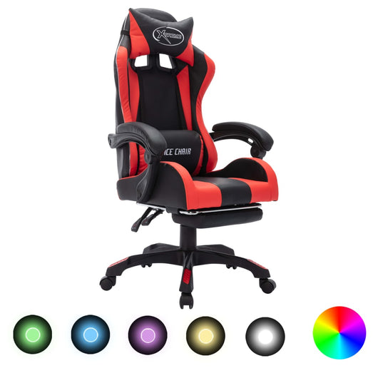 Sedia da Gaming con Luci a LED RGB Rossa e Nera in Similpellecod mxl 70827