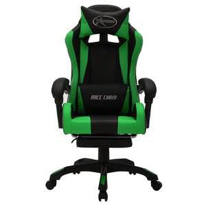 Sedia da Gaming con Luci a LED RGB Verde e Nera in Similpelle 288009