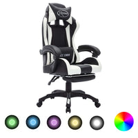 Sedia da Gaming con Luci a LED RGB Bianca e Nera in Similpellecod mxl 70702