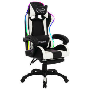 Sedia da Gaming con Luci a LED RGB Bianca e Nera in Similpellecod mxl 70702