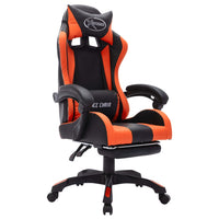 Sedia da Gaming con Luci a LED RGB Arancione e Nera Similpelle 288012