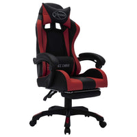 Sedia da Gaming con Luci a LED RGB Rosso Vino e Nera Similpelle 288013