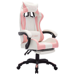 Sedia da Gaming con Luci a LED RGB Rosa e Bianca in Similpelle cod mxl 5977