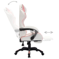 Sedia da Gaming con Luci a LED RGB Rosa e Bianca in Similpelle cod mxl 5977