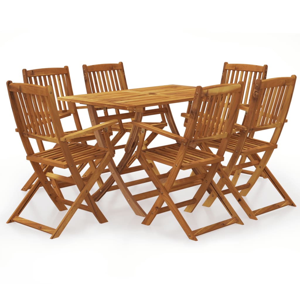 Set da Pranzo da Giardino 7 pz Pieghevole in Massello di Acacia 3060194