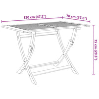 Set da Pranzo da Giardino 7 pz Pieghevole in Massello di Acacia 3060194