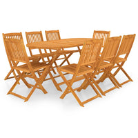 Set da Pranzo da Giardino 9 pz Pieghevole in Massello di Acacia cod mxl 43616