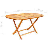 Set da Pranzo da Giardino 9 pz Pieghevole in Massello di Acacia cod mxl 43616