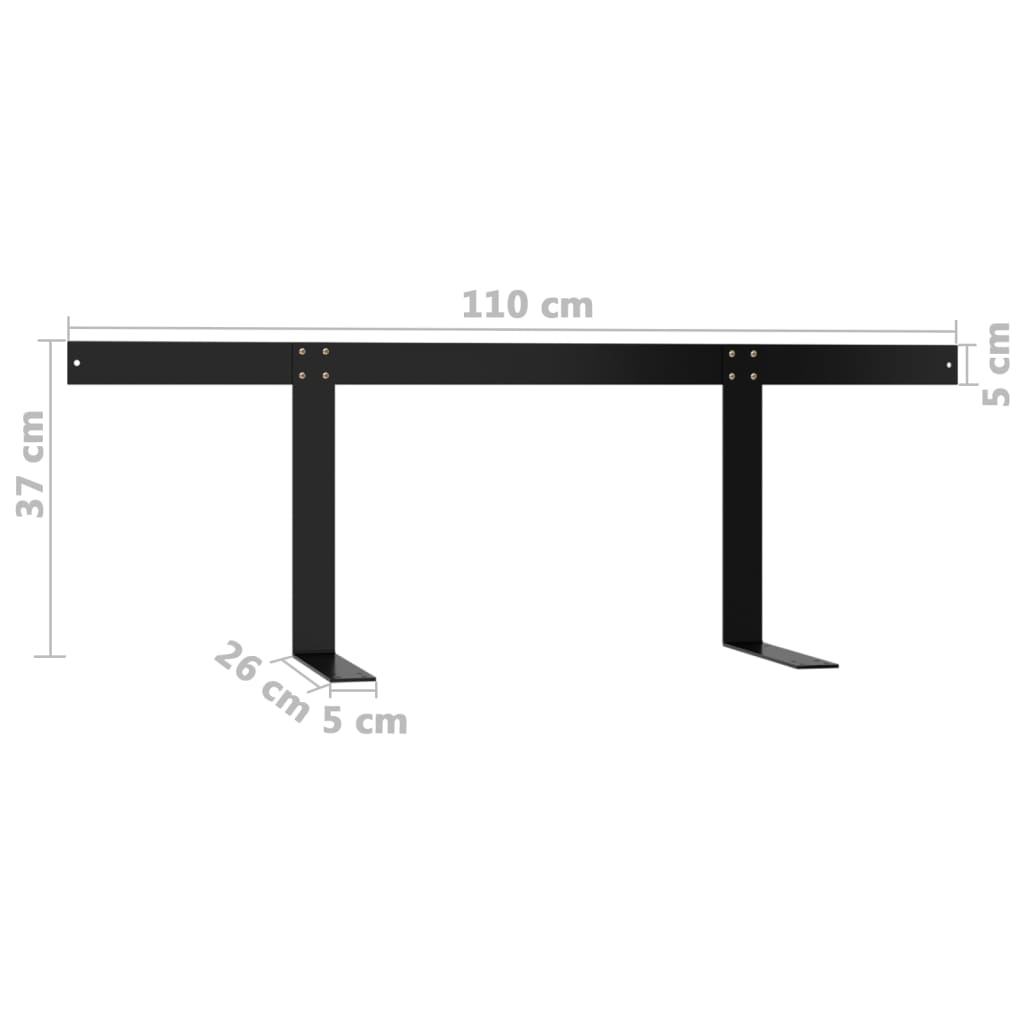 Schienale per Divano a Pallet Nero 110 cm in Ferro cod mxl 62980